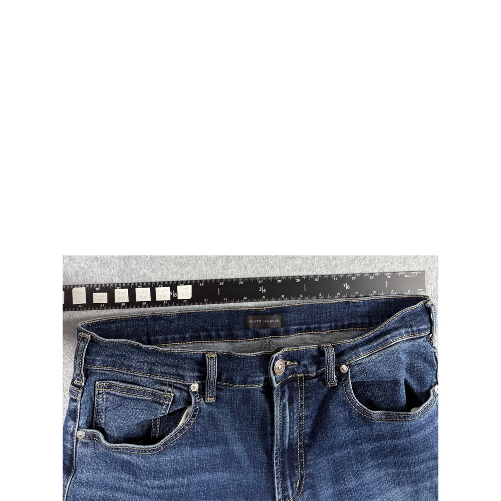 Silver Jeans Co Grayson Jeans Mens 34x32 Blue Denim Rugged Workwear Straight Leg - Picture 4 of 6